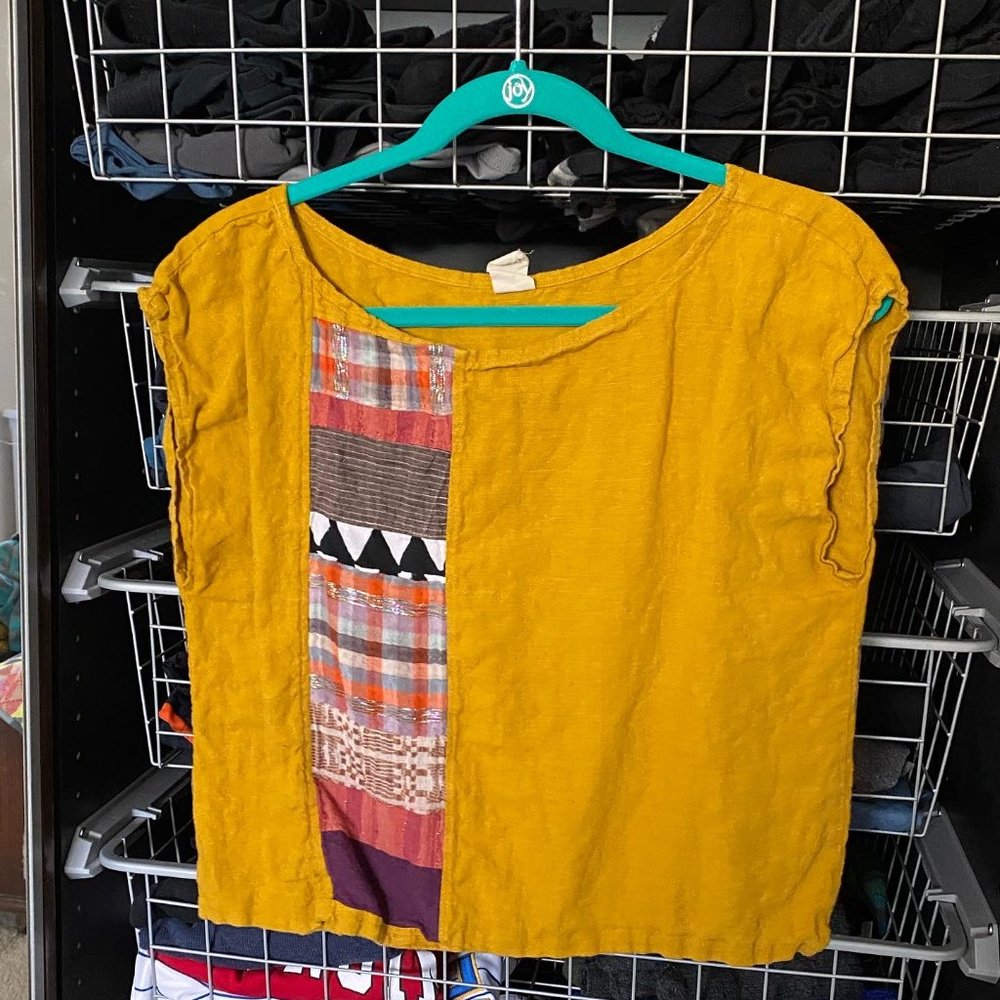 Zoe Loomis Yellow Linen Top